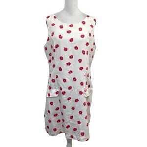 Vintage Y2K Mod Retro Punk Floral Mini Dress White Pink Merona size Large